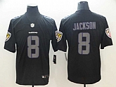Nike Ravens 8 Lamar Jackson Black Impact Rush Limited Jersey,baseball caps,new era cap wholesale,wholesale hats